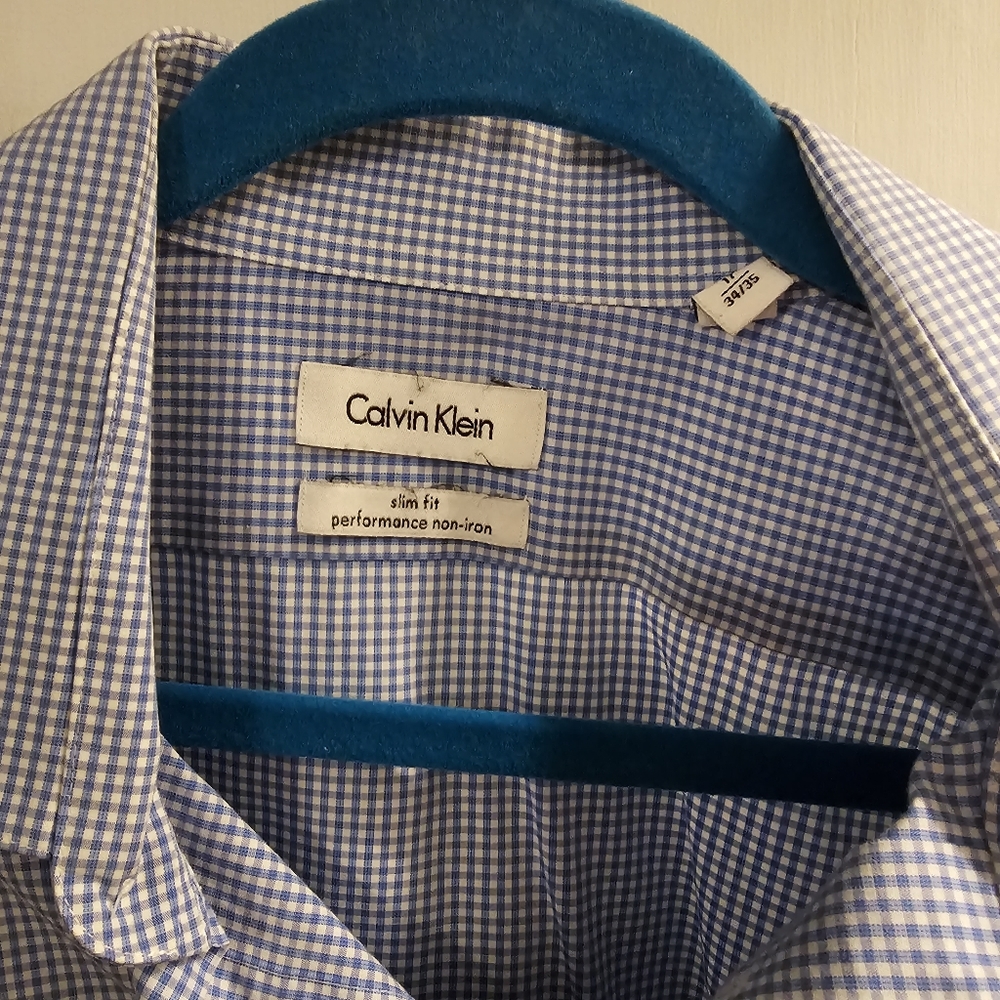 Calvin Klein blue check dress shirt